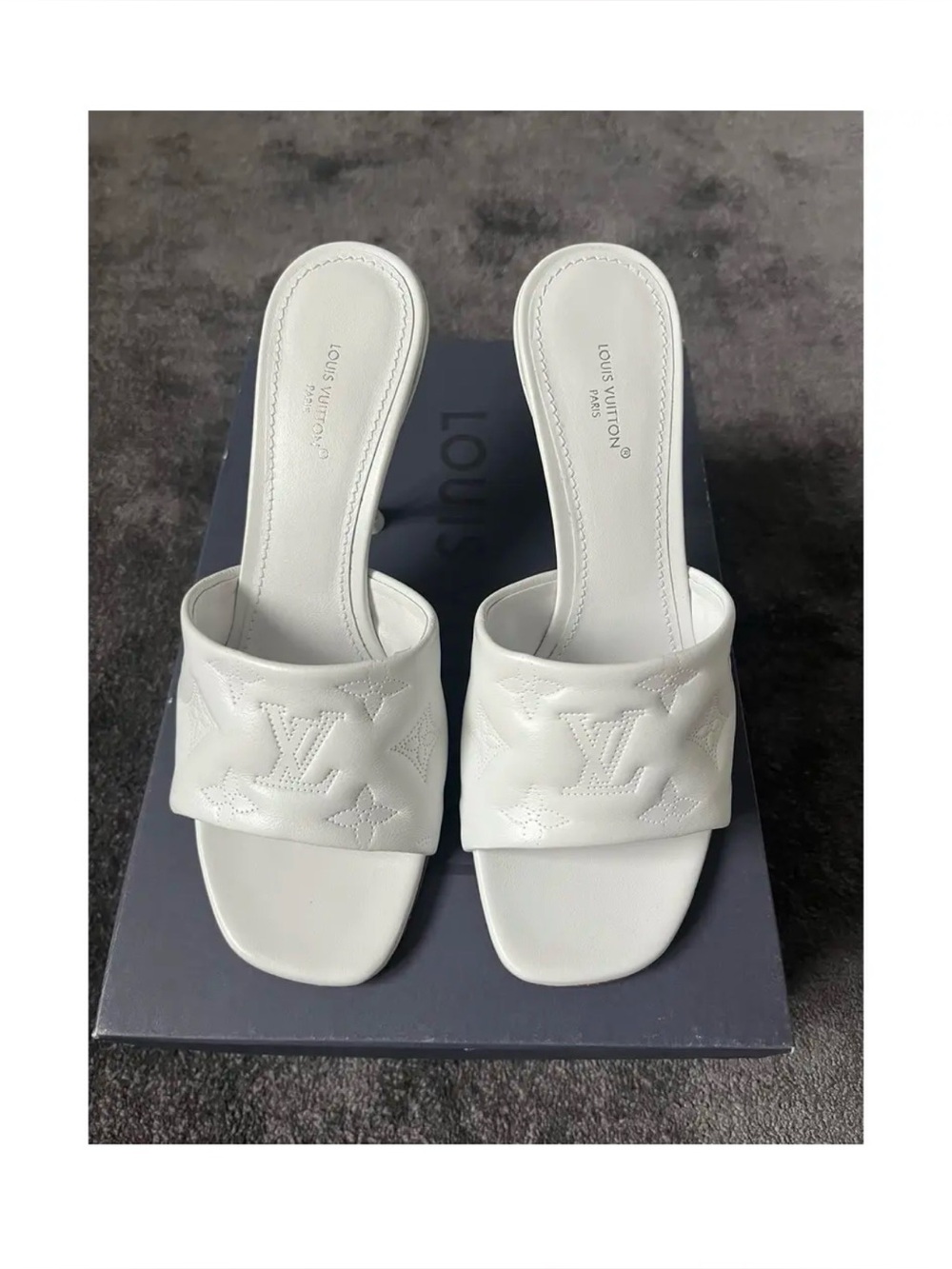 Louis Vuitton White Monogram Neo Revival Mule White 41